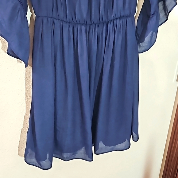 BCX Navy Blue Cold Shoulder Flowy Dress Size Small - Picture 5 of 11
